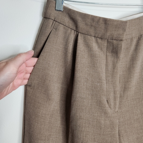 Aritzia Wilfred Ibiza High Rise Pleated Trouser Pants Size 4 In Heather Bisque - Picture 6 of 16